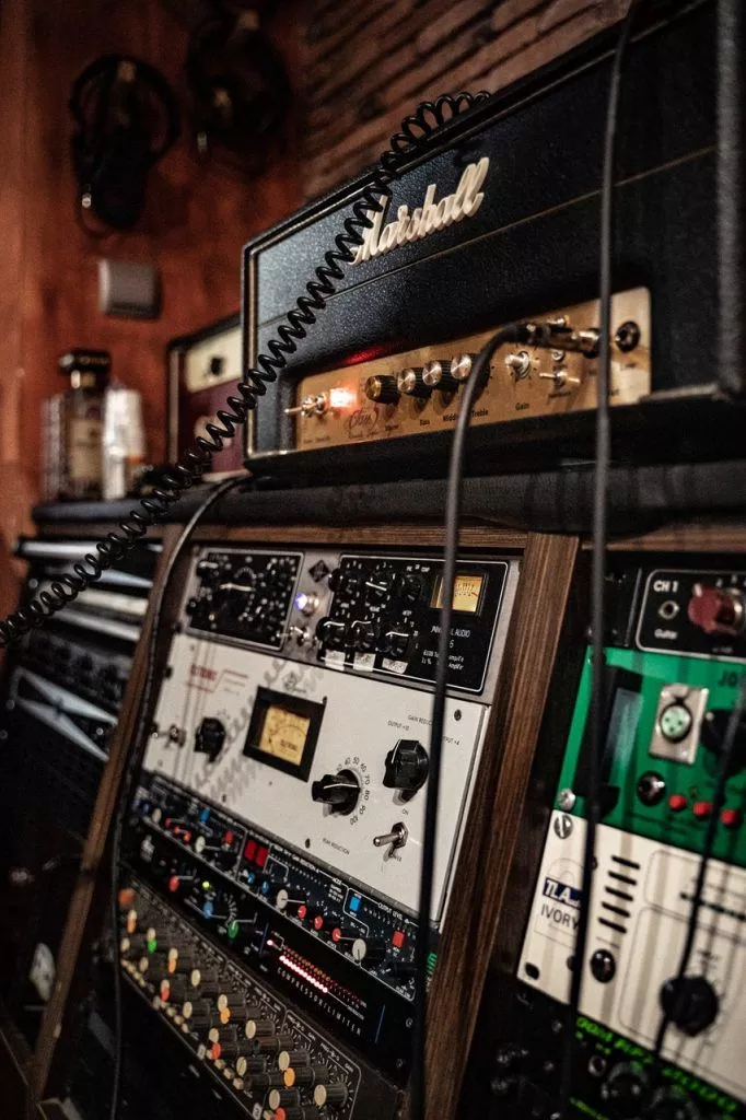 About Us | Studio Rack with Marshall Amp